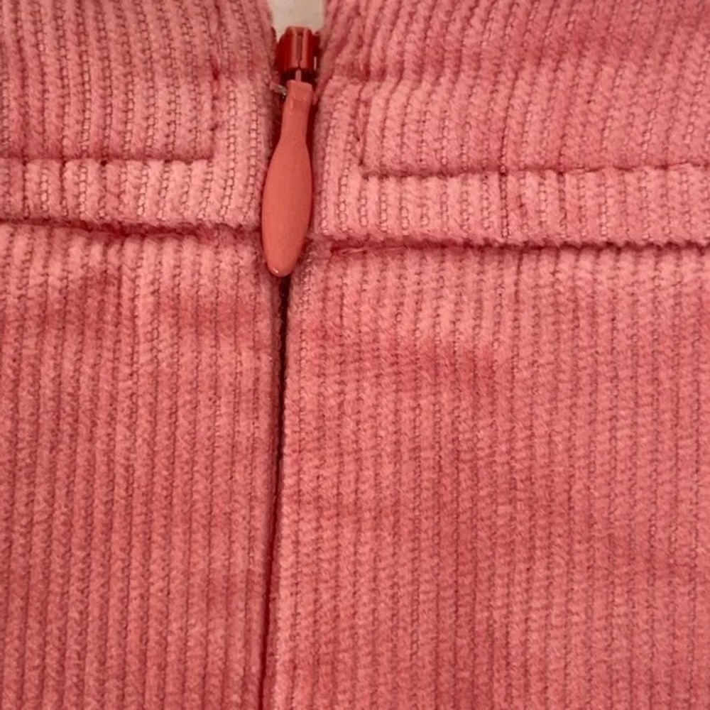 J Crew Factory Bubblegum Pink Corduroy Faux Button Front Zippered A-Line Skirt - Picture 13 of 16
